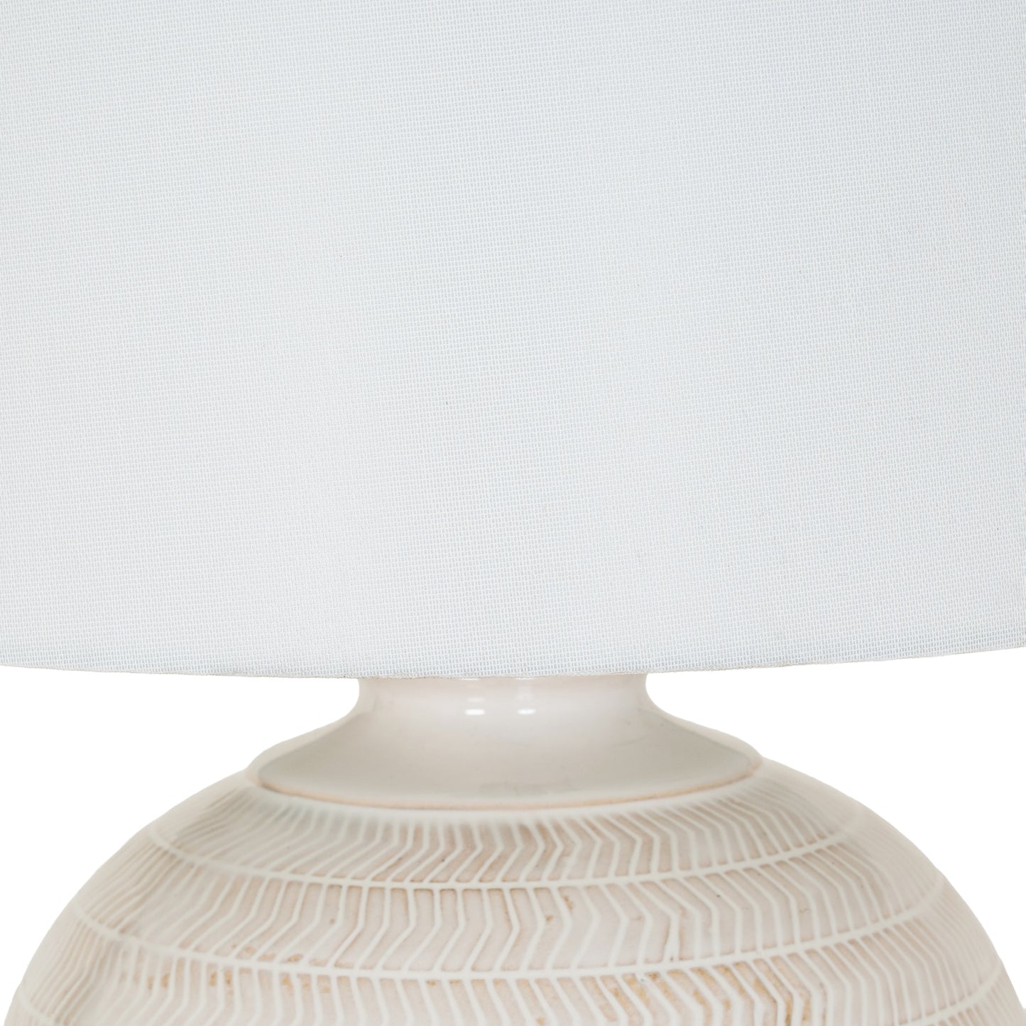 Chevronne Ceramic Table Lamp With Linen Shade
