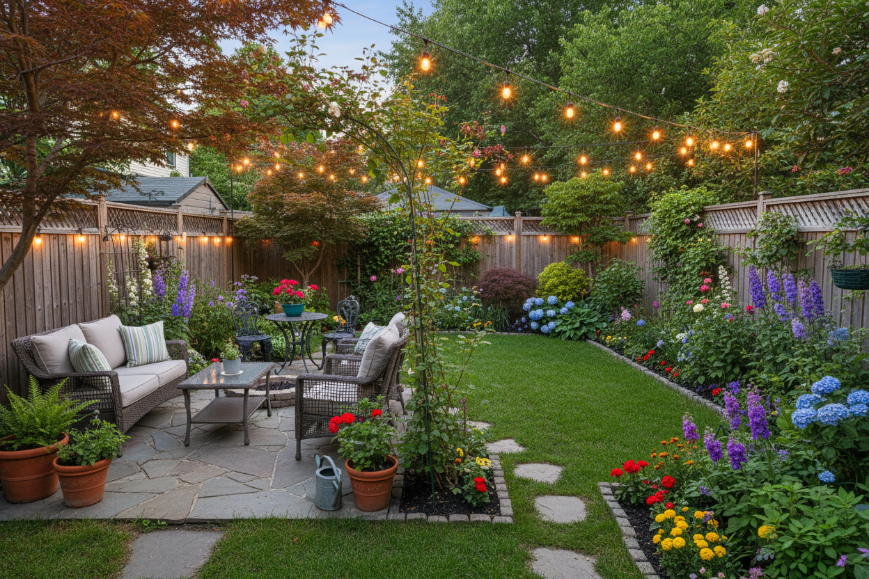 Average size cosy garden